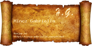 Hincz Gabriella névjegykártya